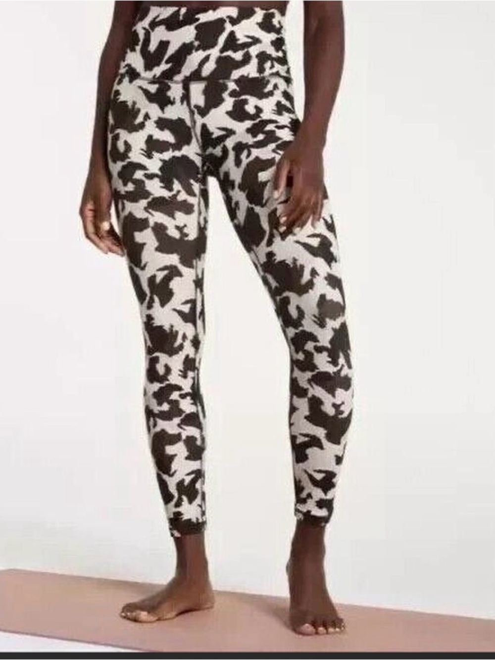 Calia High-Waist Brown & White Cow Print Leggings